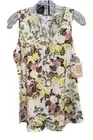 New LuLaRoe Large White Yellow Mauve Brown Green Floral Tank Regular Tank Top
