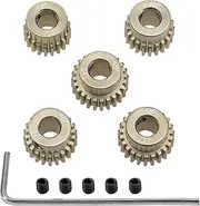 ShareGoo 7075 Aluminum Alloy 48DP 5mm Pinion Gear Sets 20T 21T 22T 23T 24T Motor Gears Fit 5mm Shaft Compatible with HPI Losi Axial Traxxas Tamiya 1/10 RC Car,5Pack