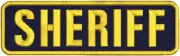 SHERIFF EMBROIDERY PATCH 3X11 HOOK ON BACK NAVY BLUE /GOLD