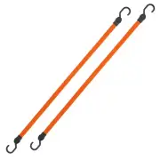 36 In. Orange Flat Strap Bungee Cord With Hooks - 2 Pack |