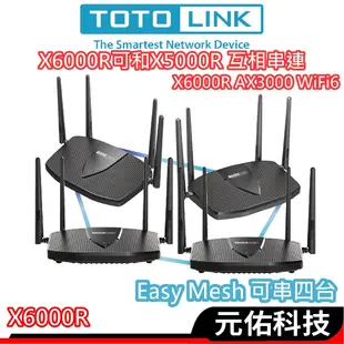 TOTOLINK X6000R路由器AX3000 WiFi6 雙頻無線網路分享器 Easy Mesy 網狀路由器