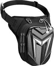 iBytoc Thigh Bag with Leg Strap, Motorcycle Leg Bag Water-Resistant, Drop Leg Bag for Men Women, Sturdy EVA Drop Leg Pouch, Expandable Storage Saddle Bag for Cycling Hiking Climbing Fishing