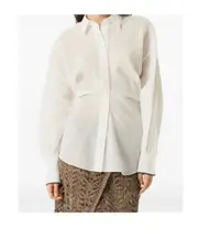 Brunello Cucinelli Shiny Cuff Organza Shirt S,XL,M White