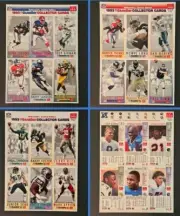 1993 McDonalds All Stars Gameday 18 Cards on 3 Uncut Sheets. NFL Fleer