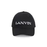 [Lanvin] Lanvin-Black Baseball Logo Cotton Hat-Uomo 58 CM