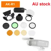 AU Godox AK-R1 Barn Door Snoot Honeycomb Diffuser Ball Kits for Round Flash Head