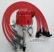 BBC CHEVY 396-454-502 RED HEI Distributor & HEI SPARK PLUG WIRES 45 DEGREE BOOTS
