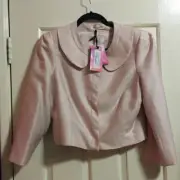 Alannah Hill ‘Ravens Night’ Creme Wool/ Silk Blend Jacket Size 12 NEW WITH TAGS