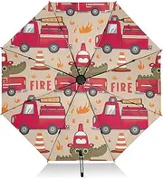 [RPLIFE] Compact Umbrella, Windproof Umbrella, Automatic Open/close, Compact Size for Women Backpacks/Handbags, Crocodile Fire Trucks
