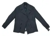 Michael Kors Mens Navy Heather George Double Breasted Dickey Classic Coat $300 S