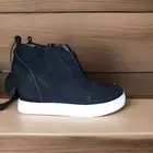 Steve Madden Women's Wedge Sneaker Leather FLVY01S1 Black 9