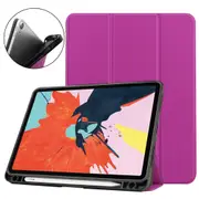 For iPad Air 10.9in (2020) Case, PU Leather Cover, 3-Fold Stand, Sleep/Wake Function, Pen Slot, Purple