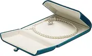 COWFEX Velvet Big Chunky Pearl Necklace Ring Gift Box Showcase Jewelry Storage Case (Blue)