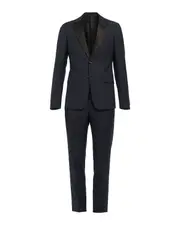 Singled-breasted two-button wool mohair tuxedo IT46 Blue / black
