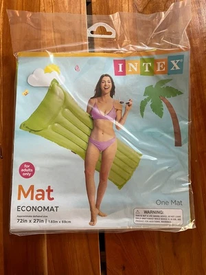 Intex Economat Yellow Inflatable Floating Pool Lounge Raft Air Float Mat New!