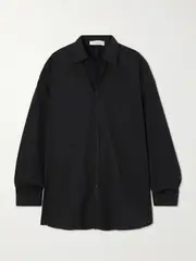 [Marie Adam-Leenaerdt] Marie Adam-Leenaerdt - Oversized Cotton-poplin Shirt - Black - FR 34 FR 34 Black
