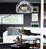 GAMBA: Industrial Rustic Wide Angular Cage Pendant Lights 600mm White