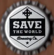 USA Plastic Lined Beer Crown Bottle Cap: Save The World Brewing