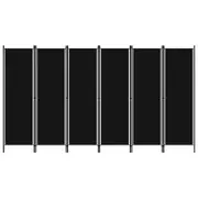 vidaXL 6-Panel Room Divider Black 300cm Folding Panel Privacy Screen Partition