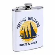 Boats & Hoes Prestige Worldwide 8oz Stainless Steel Flask Drinking Whiskey