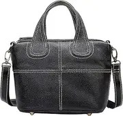 [Karoukee] Top Grain Leather Hand Bag for Women, Classic Small Crossbody Shoulder Bag Purse, Ladies Small Tote Bags with Removable Strap
