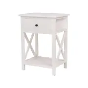 Bedside Nightstand End Lamp Side Wood Table With Drawer White