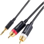 Amazon Basics 3.5 Aux to 2 x RCA Adapters, Audio Cable, Plugs