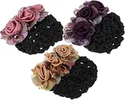 HONMEET 3pcs Metal Hair Accessories for Hair Nets for Women Fabric Net Hair Accessories
