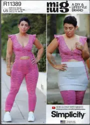 Simplicity Sew Pattern MIMI G DIY Style U5 R11389 Knit Jumpsuit Skirt Sz 16-24