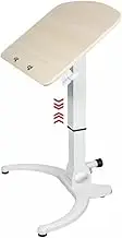 Sit Stand Desk Sit Stand Mobile Workstation Training Institution Pneumatic Lifting Standing Desk, Mobile Flip-up Laptop Desk with Wheels, Foldable(White)