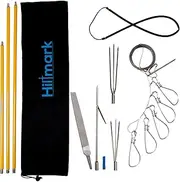 Hawaiian Sling Fishing Spear Set - Travel Fiberglass Pole Spear Harpoon for Spearfishing with Stainless Steel Single Barb, Lionfish & Paralyzer Tips Adjustable 4' - 7', Fishing Stringer & Sharpener