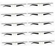 Healeved 10Pcs Eyebrow Positioning Ruler Eyebrow Measuring Tool for DIY Stencil Makeup Easy to Use Eyebrow Shaper for Symmetrical Brows for Beginners and Creative Styling