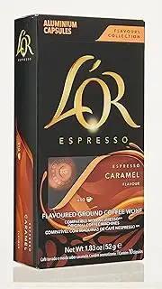 L'OR Espresso Caramel Coffee - 100 Aluminium Capsules Compatible with Nespresso Machines (10x10 Pods Pack)