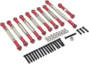 Aluminium Alloy Steering Link Rod Servo Link Rod Set for WPL 1/16 C14 RC Car Upgrade Accessories Parts RC Car Metal, red