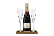 Moet & Chandon Hamper Box includes Presentation Stand and 2 Fine Crystal Champagne Flutes