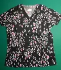 NEW "ALL HEART" Medical Scrub Shirt SML - USA SMALL - BLACK
