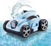 Cordless Pool Vacuum Cleaner Tile Scrubber Smart Robotic Pool Cleaner with 100mins Working Time, Pool Vacuum w/Strong Suction & Easy Access Filter Canister for Above Ground Pools