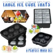 6 Large Ice Cube Tray Ball Maker Big Silicone Mold Sphere Whiskey Round Mould HQ