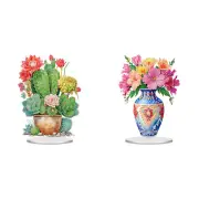 Acrylic Cactus Pot Diamond Painting Desktop Ornaments for Home Office Decor *AU