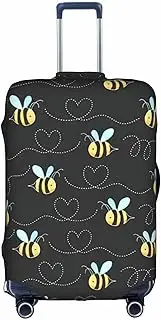 [Pvinnk] Bee flying Print Protective Luggage Cover Elastic Washable Suitcase Protector Travel Gear Protector, White, X-Large