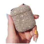 For airpods1/2 Protective Cover Fashion Rhinestone Wireless Bluetooth Headset Charging Box Protective Case Silver