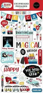 Believe in Magic 6x13 Chipboard Phrases