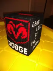 Handmade Plastic Canvas Dodge Ram Tissue Cover