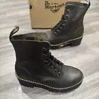 Dr Martens Leona Dark Taupe Orleans Leather Combat Boots Women’s Size 9