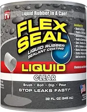Flex Seal Liquid, Rubber Coating Sealant, Waterproof, Flexible, Breathable, and UV Resistant, Roof Repair, Basements, RV, Campers, Trailers, Marine, EPDM, Masonry, Clear, 32 oz