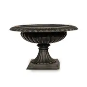 Victorian Cast Iron 52cm Rust Urn Outdoor Display Garden Patio Yard Decor Black