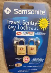 Samsonite - Travel Sentry Brass Key Locks (2-Pack) TSA Code SM3066LT, Qwik Ship