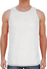 [FEOYA] Sheer Mesh Top for Men See Through Workout Shirt Slim Fit Muscle Vests Clubwear Sleeveless Party Tank Tops