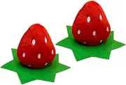 Hat Decoration for Motorcycle,Ear Sticker Plush Frog Eyes Hat Decoration | Cartoon Strawberry Ears Attachments Motorcycle Accessories for Scooter