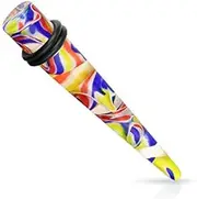 [Tapsi´s Coolbodyart] Unisex Taper Stretcher Stretcher Set Acrylic Plastic Blue Yellow in 7 Sizes Bar Diameter: 2.4-10 mm